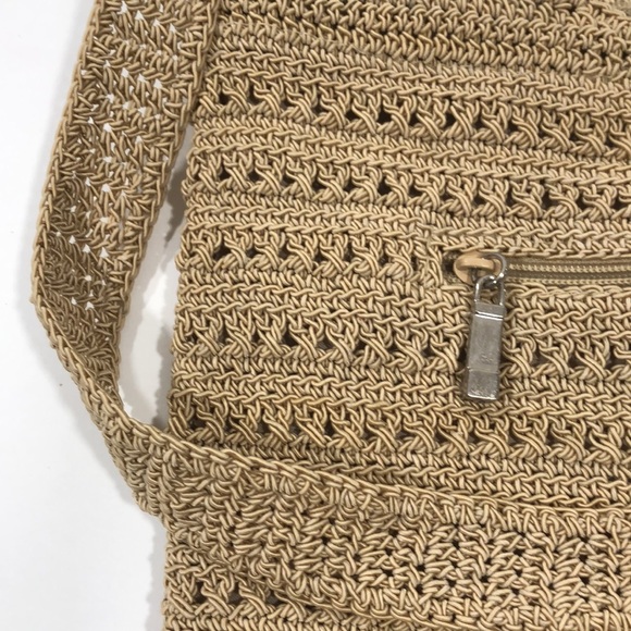 Camel color crochet shoulder / crossbody bag. New or EUC. - Picture 2 of 7